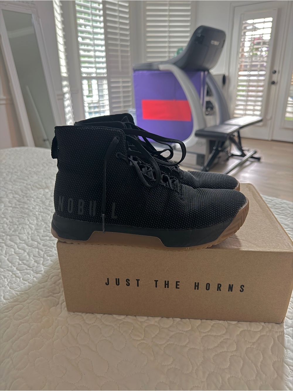 NOBULL Black Knit High-Top Sneakers with Gum Sole